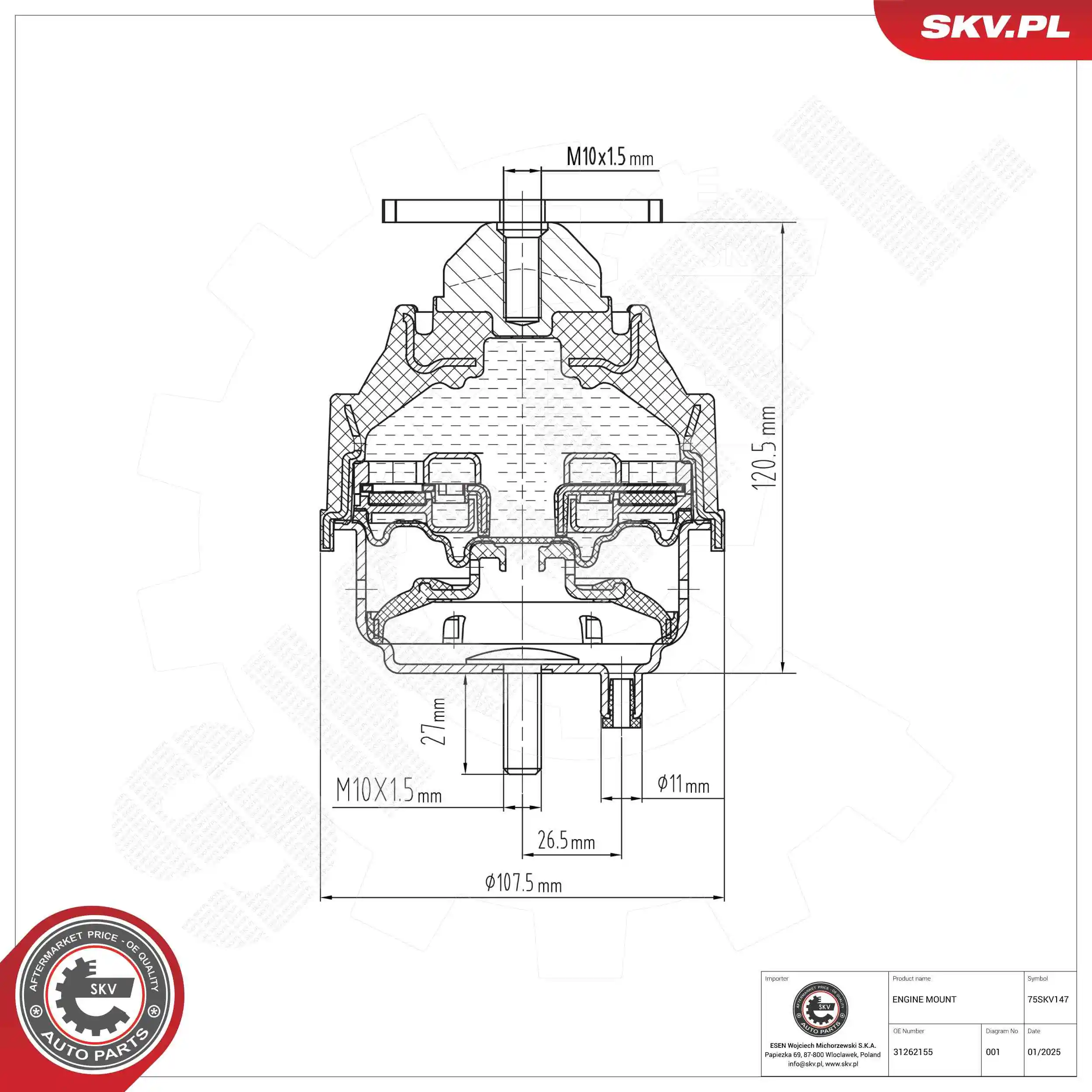 Mounting, engine